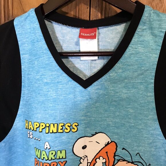 Peanuts Scrub Top Charley Snoopy Dog XS V-Neck Medical Vet Black Teal 2 Pockets - Picture 3 of 8
